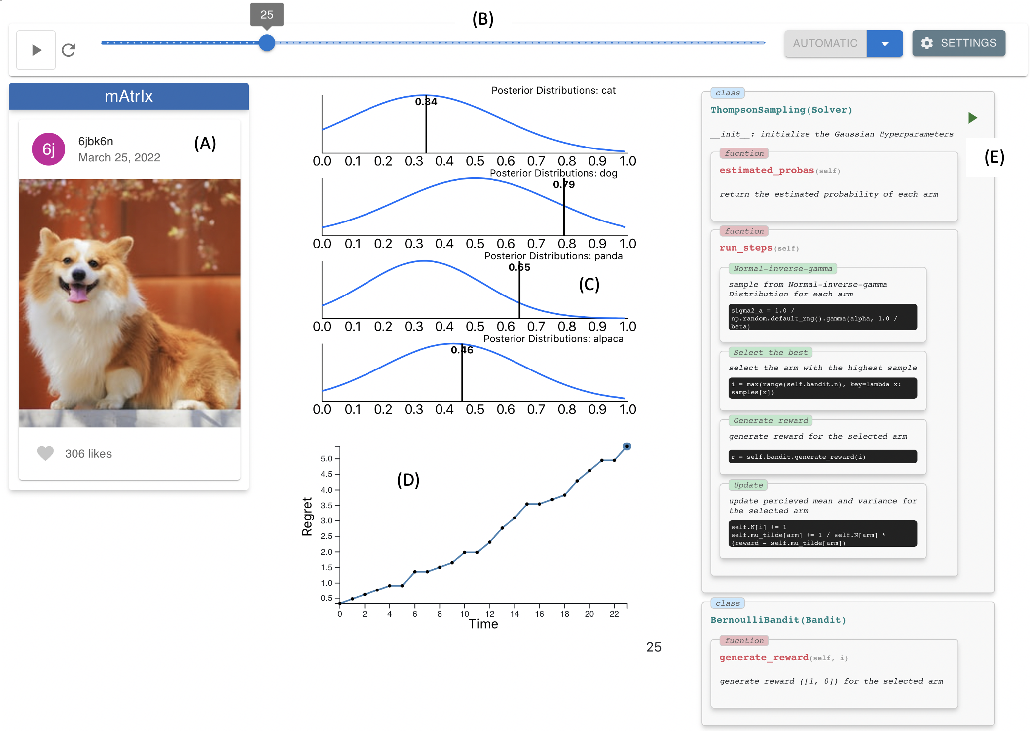 mAtrIx: A Social Media Bandit Simulation